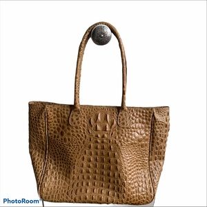 Maurizio Taiuti Embossed leather  crocodile tote